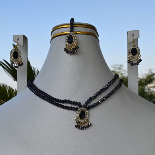 Sparkling Ovel Studded Necklace